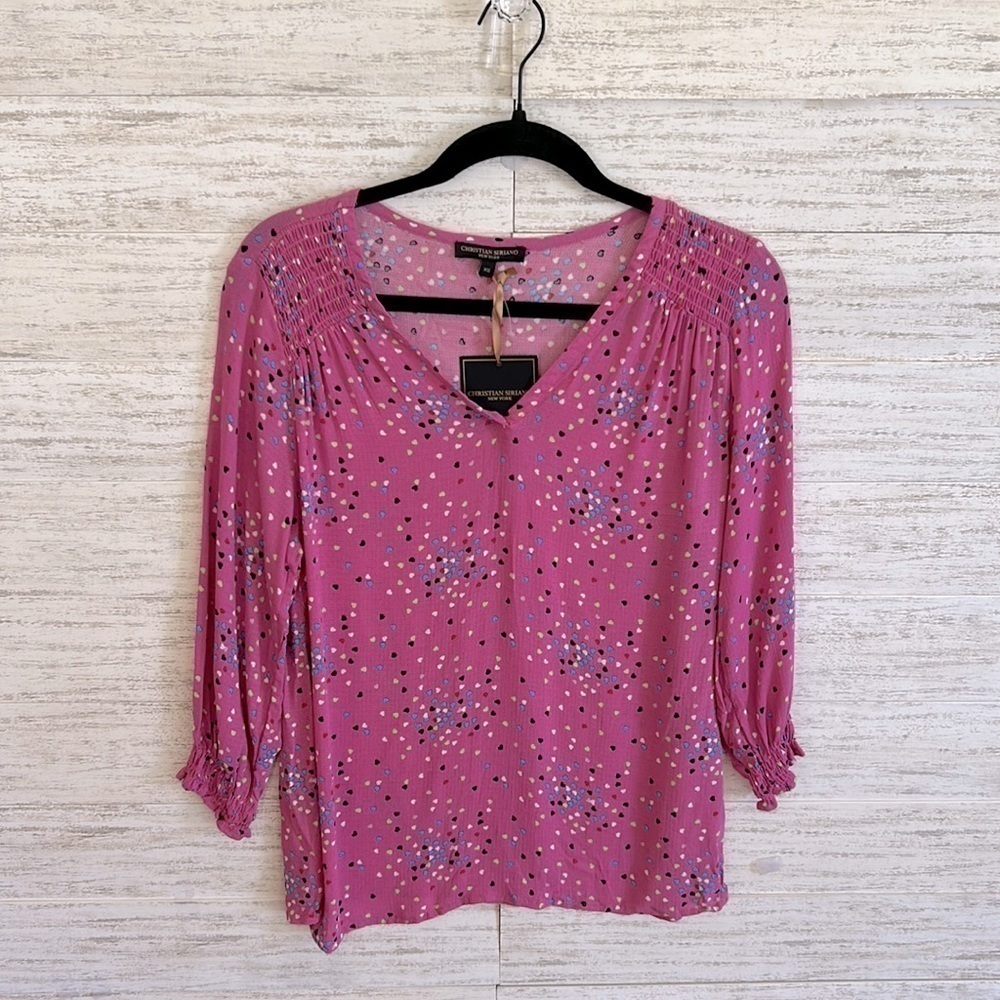 Christian Siriano Pink Heart Blouse | SIZE XS